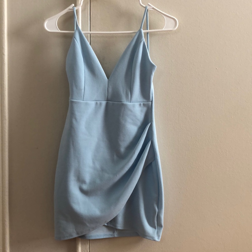 Sky blue mini dress
